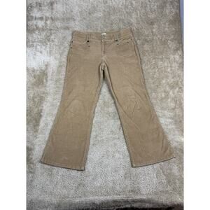 Butterfly Petite Corduroy Pants 12P Boot Leg Stretch Tan Flap Pockets A785